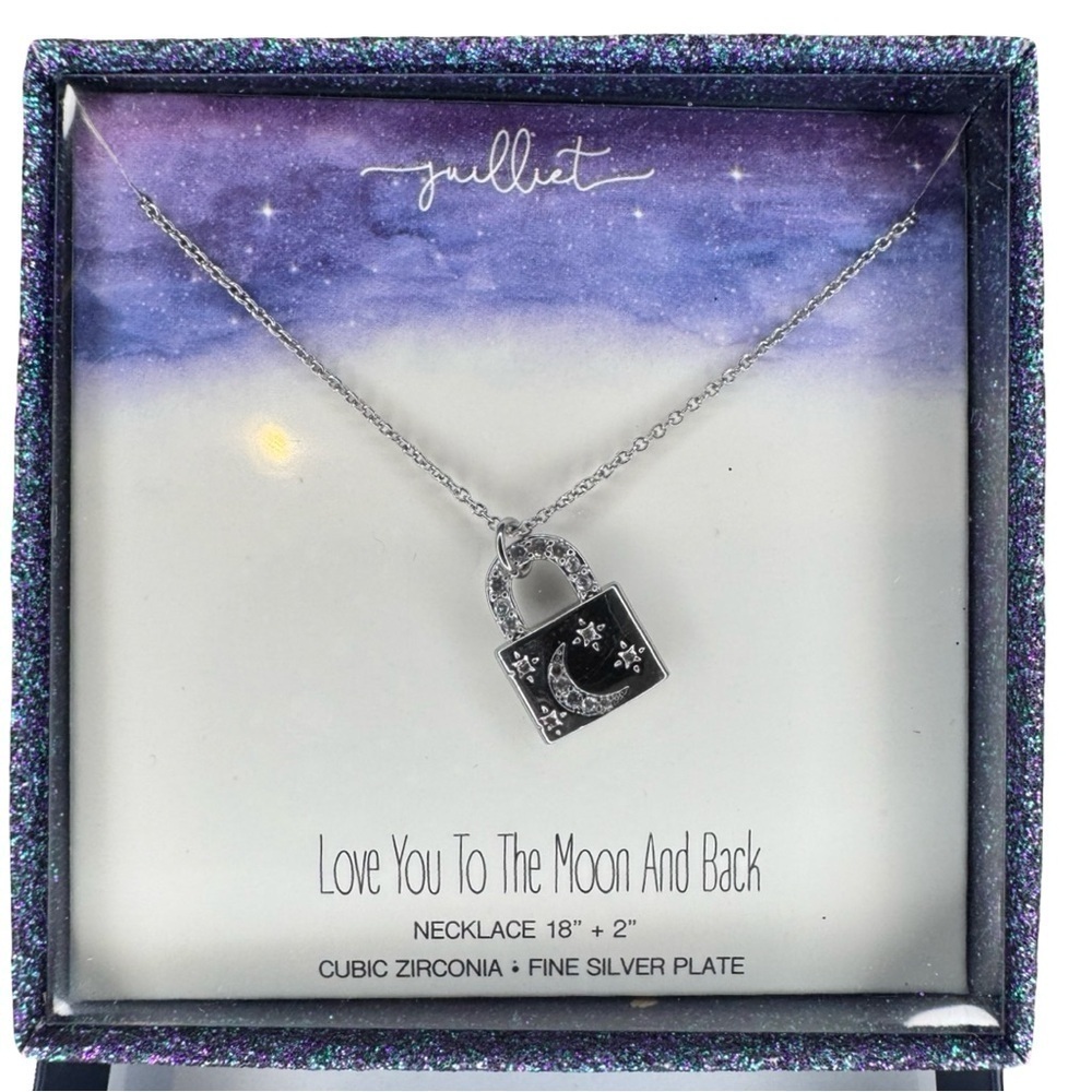 Julier Love you to the moon and back Lock Necklace Gift NIB